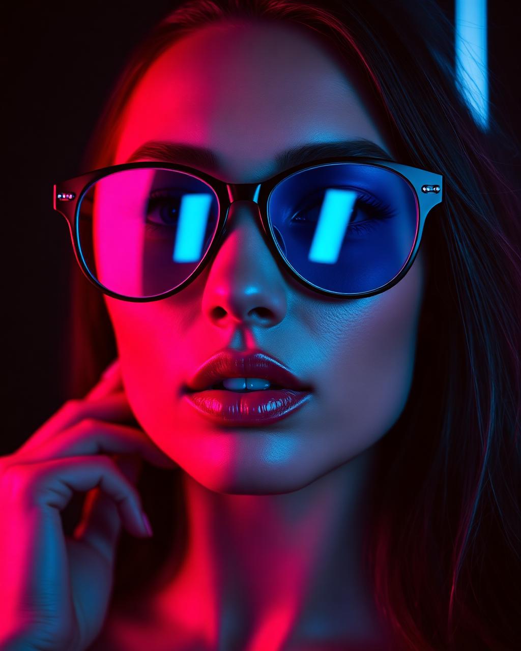 Neon-lit fashion portrait illustrating emotional response capture