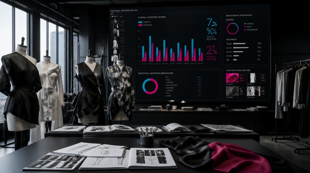 Fashion design studio with emotional analytics dashboard